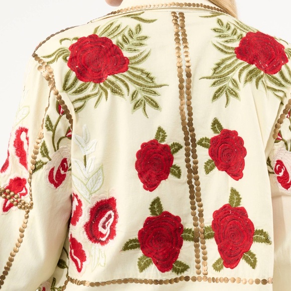 Aratta Carmen Embroidered Jacket: Ivory, L, NWT - Picture 9 of 9